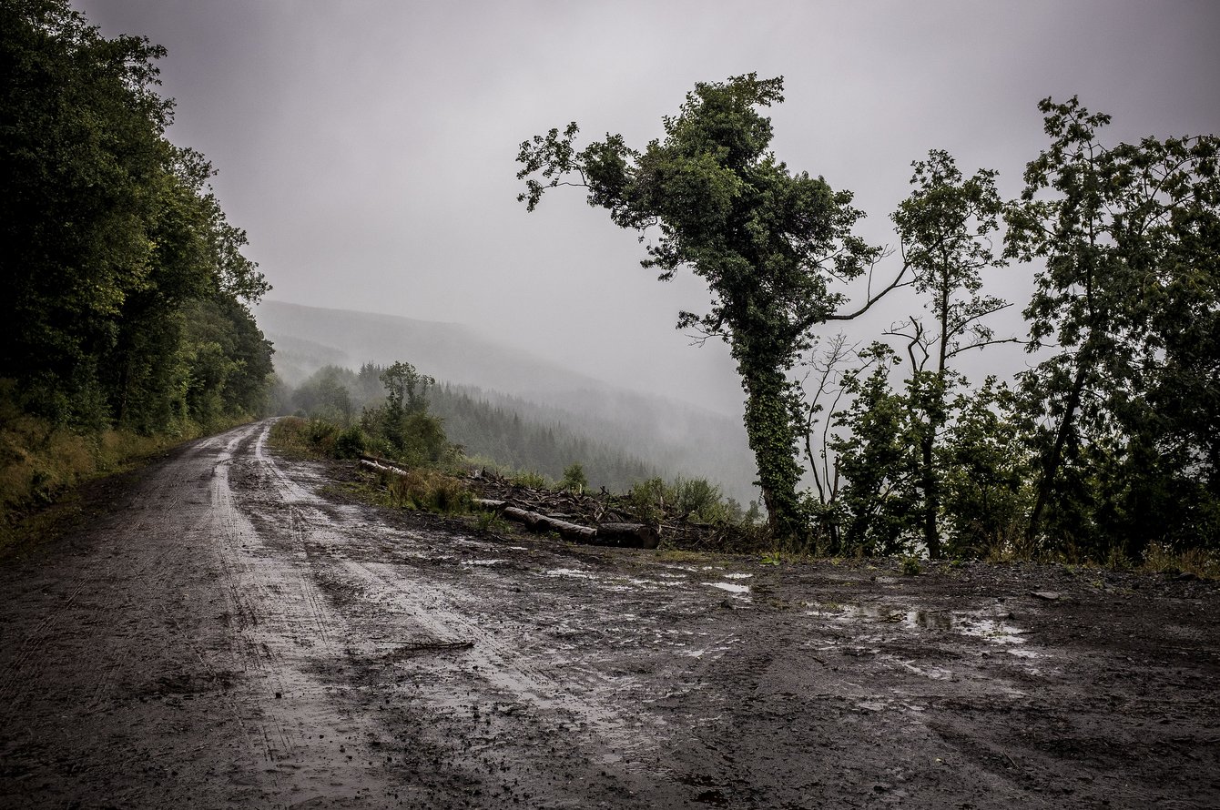 muddy track in the hills