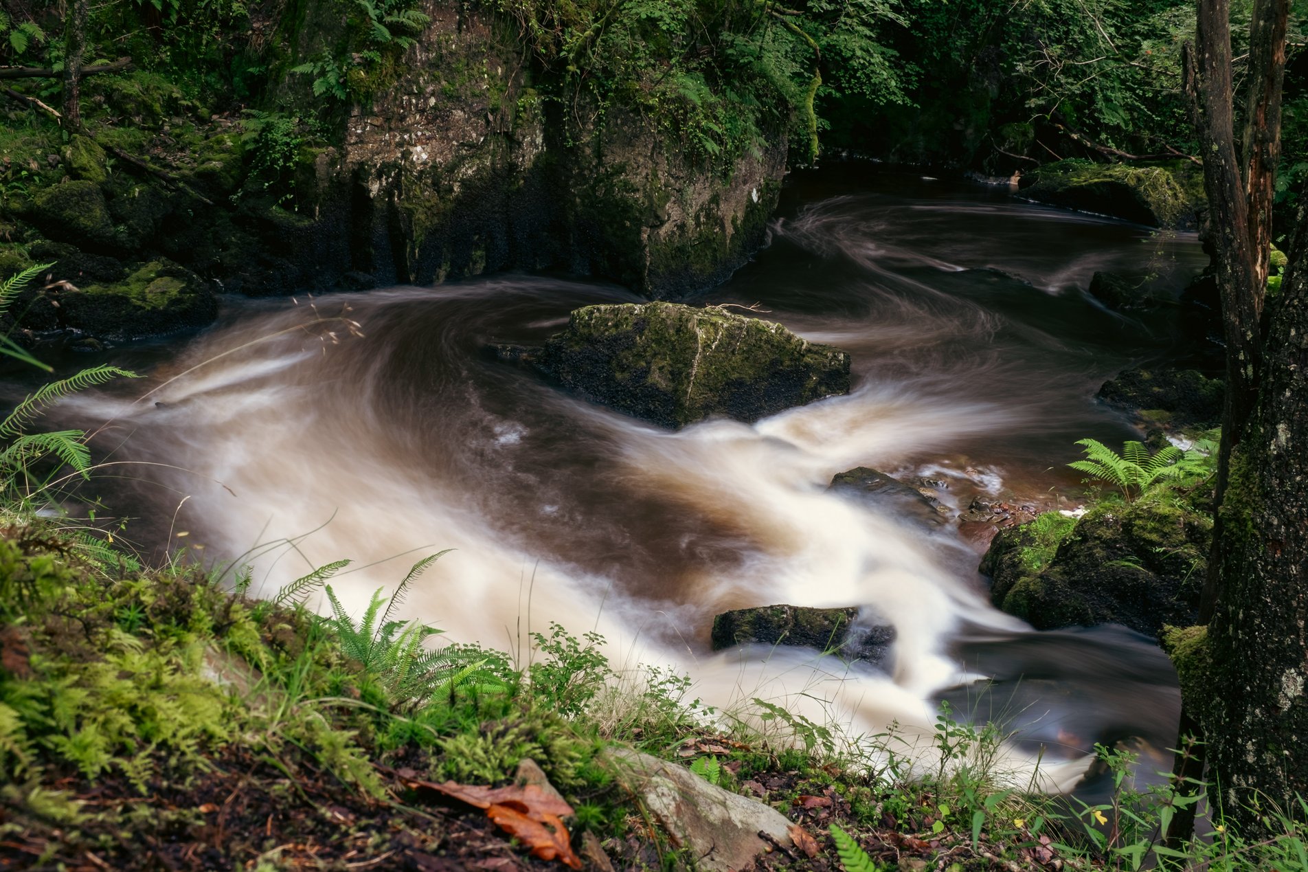 swirling water in river