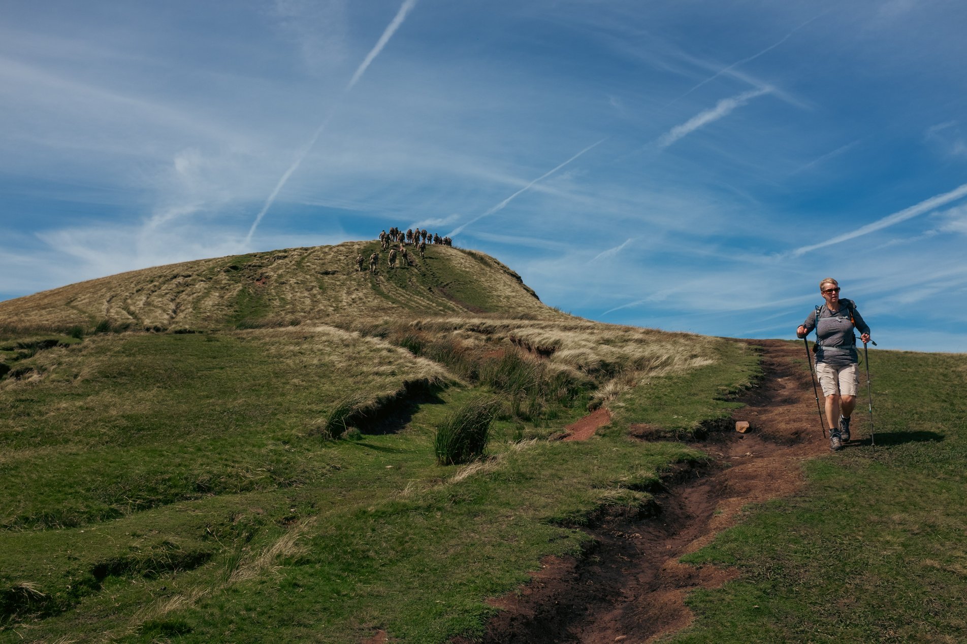 mountain path with walkers