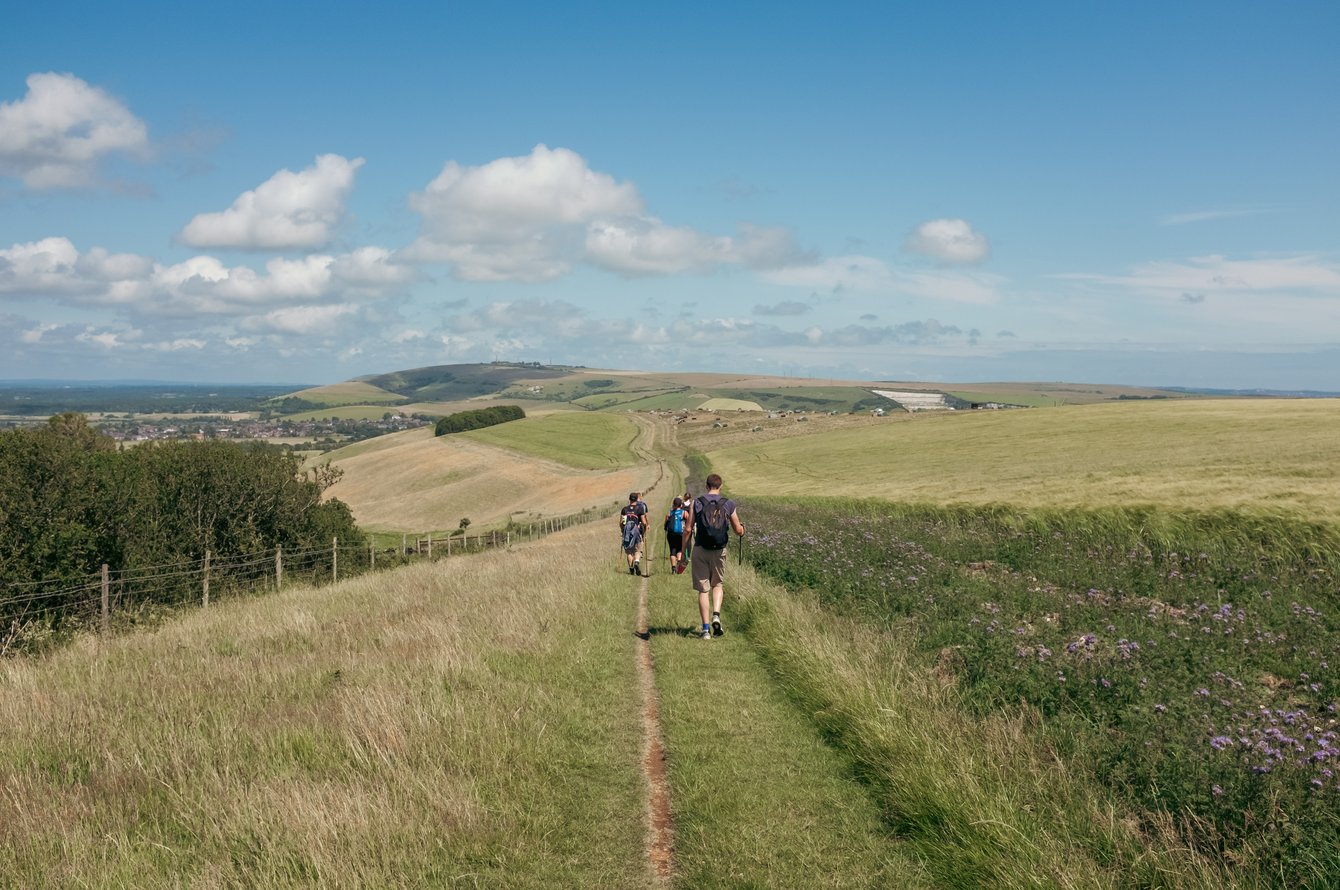 walkers in the South Downs Way