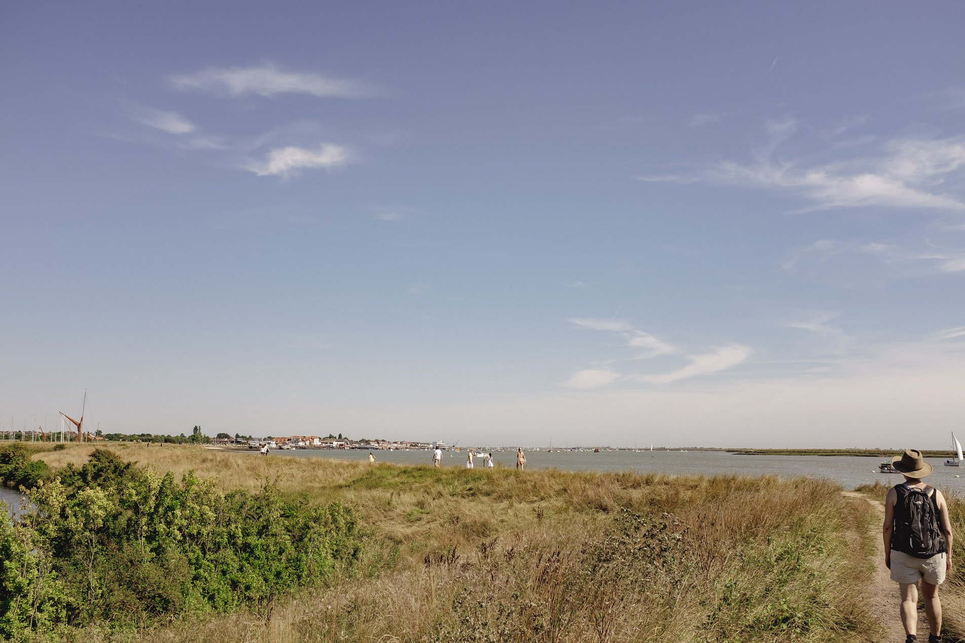 path with walkers alongside the river crouch
