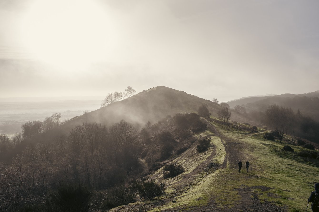 Malvern hills in the mist