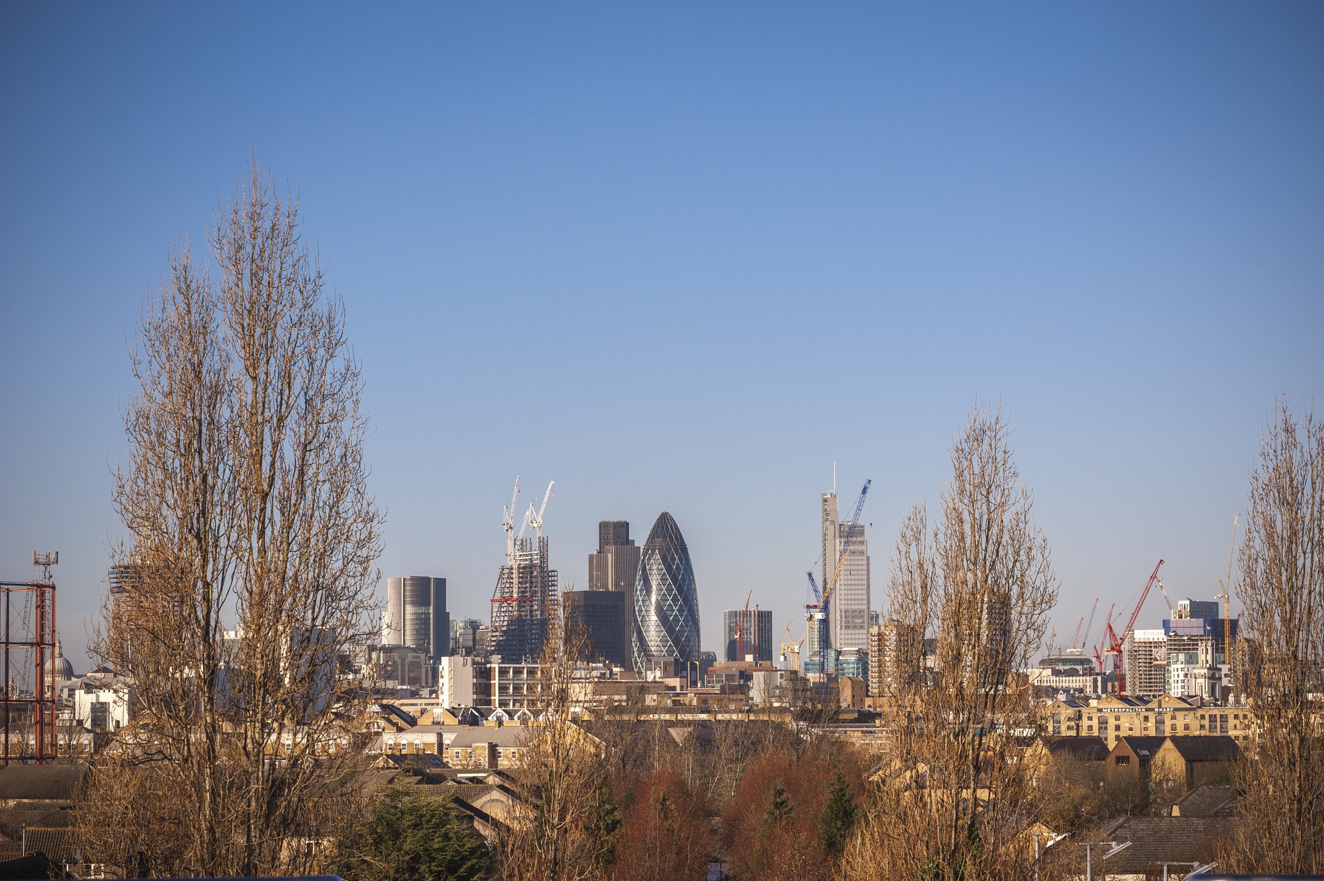 view of the city of london from stave hill viewpoint