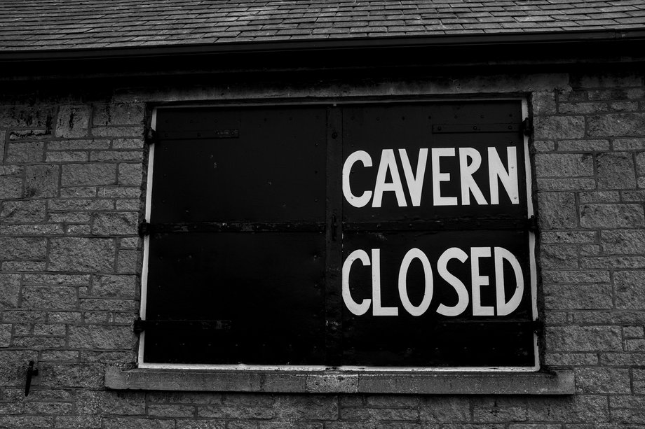 cavern closed sign
