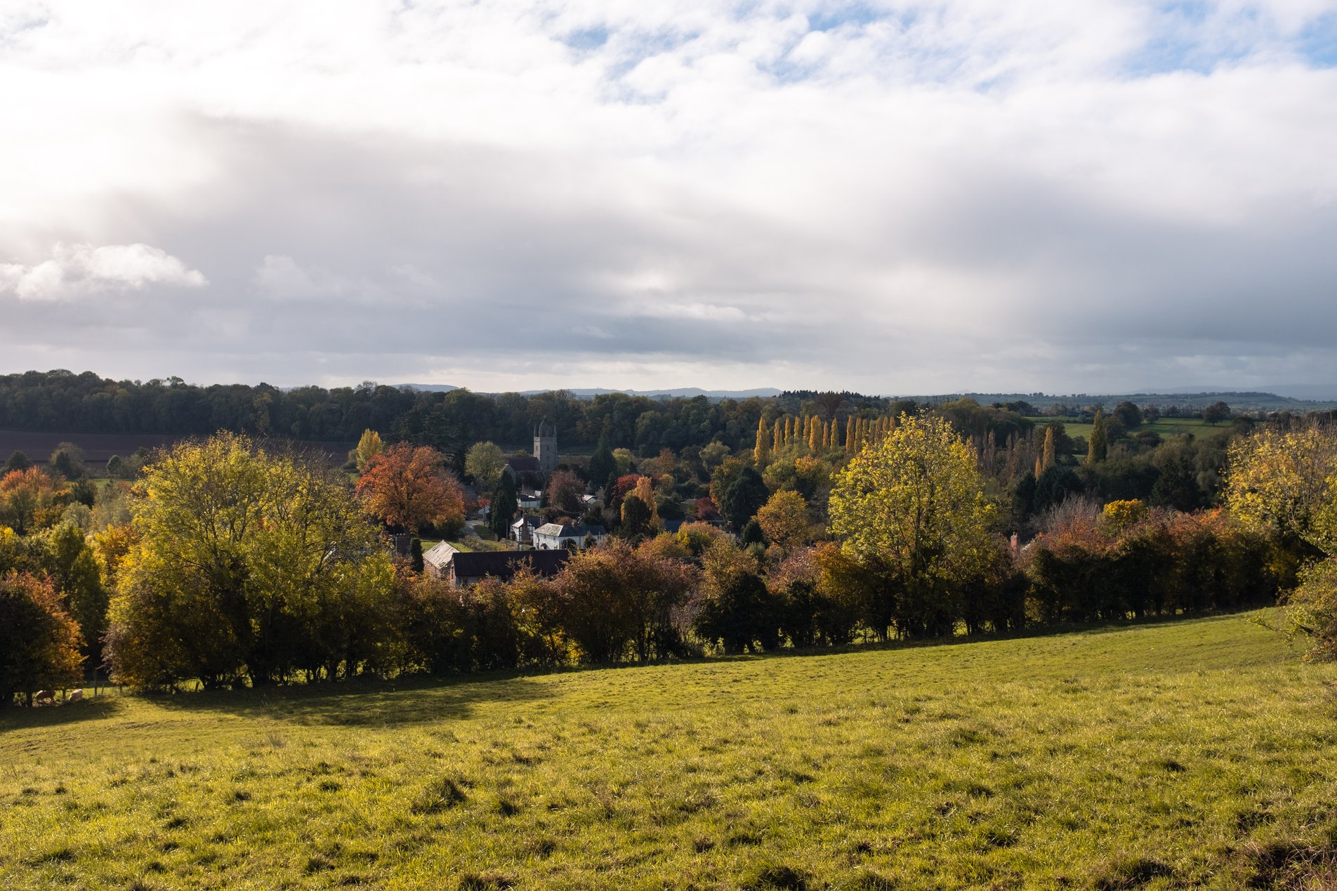 landscape view over the village of bodenham