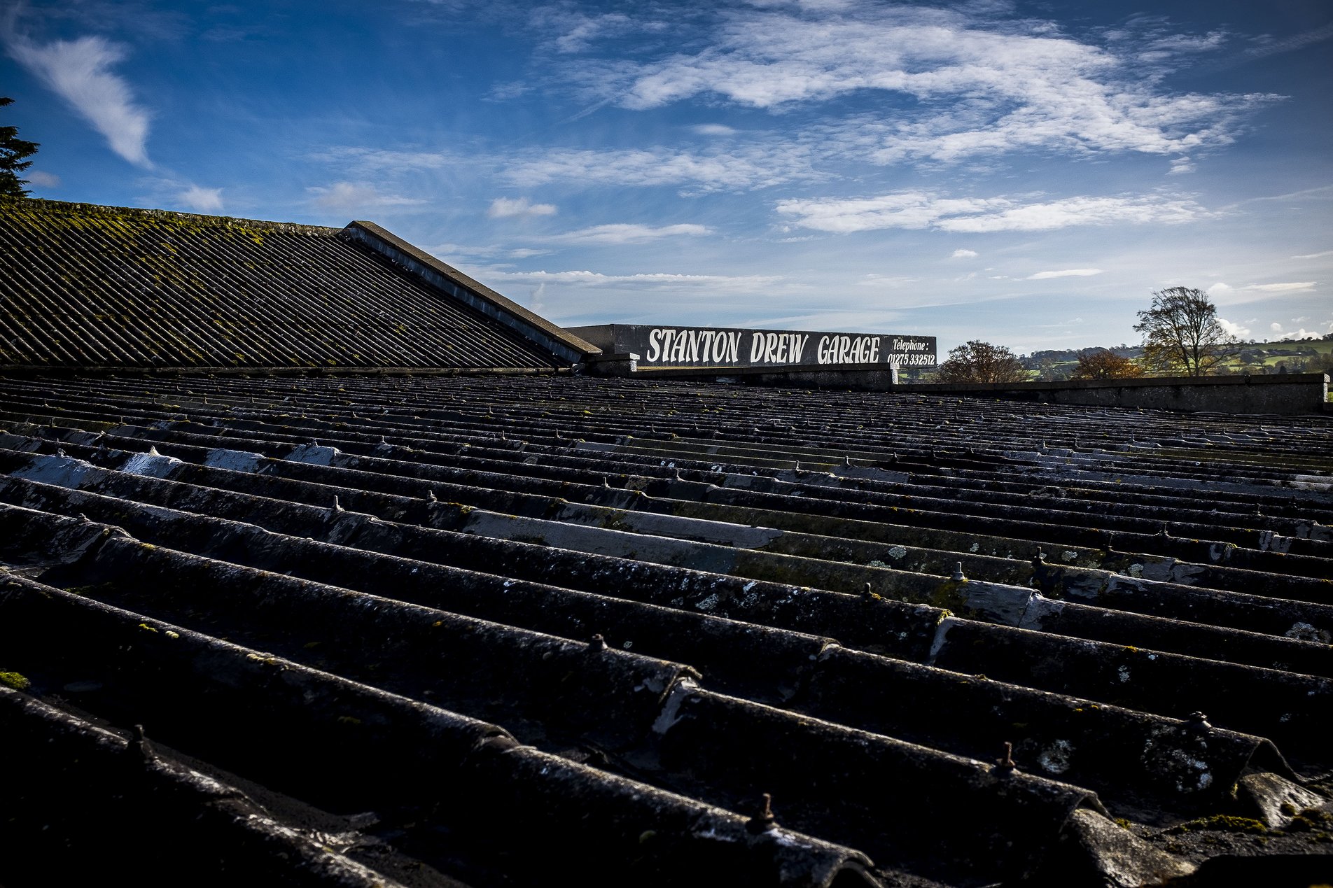 rooftop with stanton view garage sign